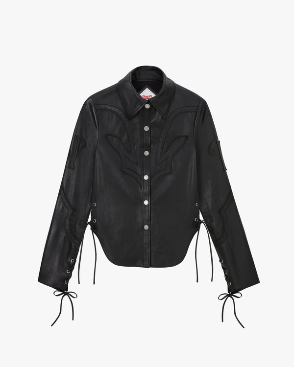 SOPHISTICATED COWGIRL LEATHER SHIRT