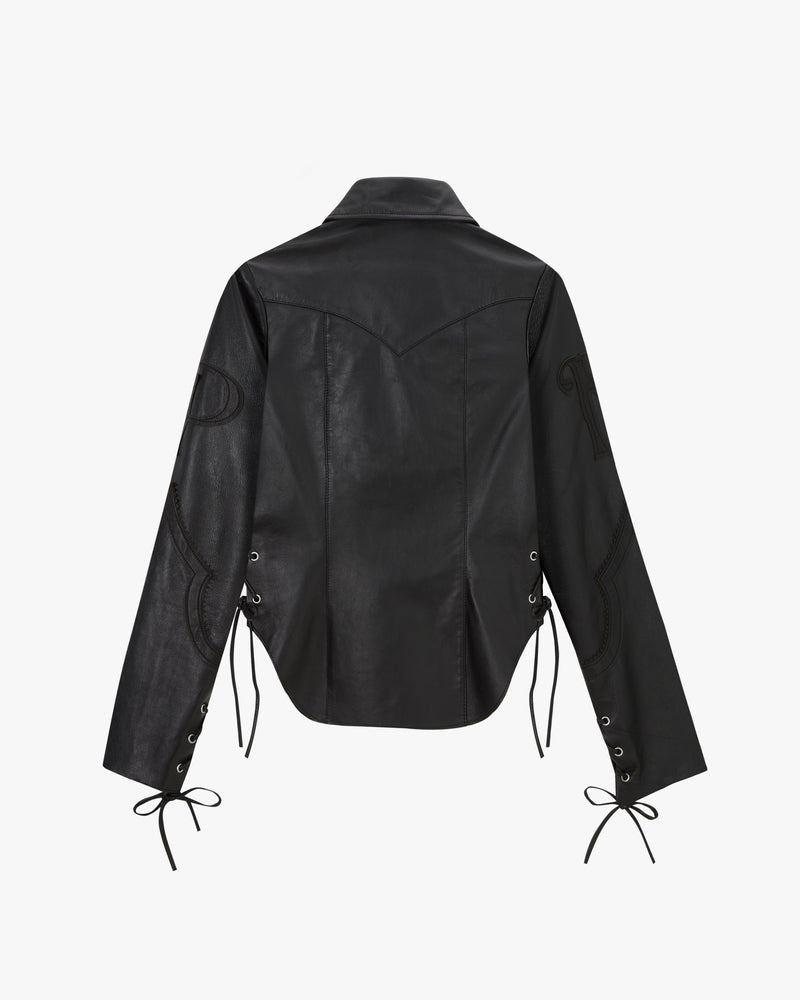 SOPHISTICATED COWGIRL LEATHER SHIRT