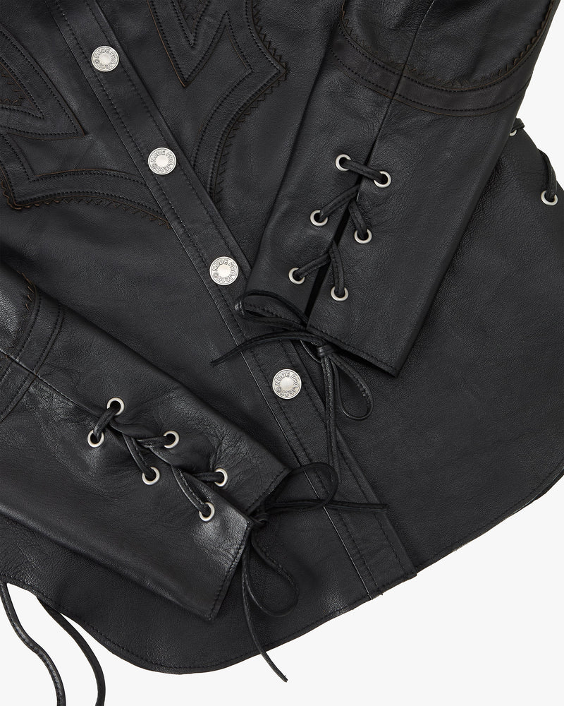 SOPHISTICATED COWGIRL LEATHER SHIRT