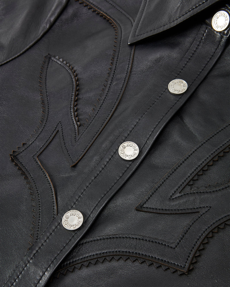 SOPHISTICATED COWGIRL LEATHER SHIRT