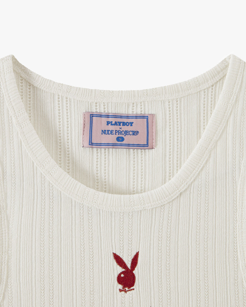CUT&SEW PLAYBOY TANK TOP OFF-WHITE