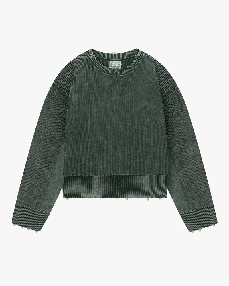 PERFECT CROP KNIT GREEN