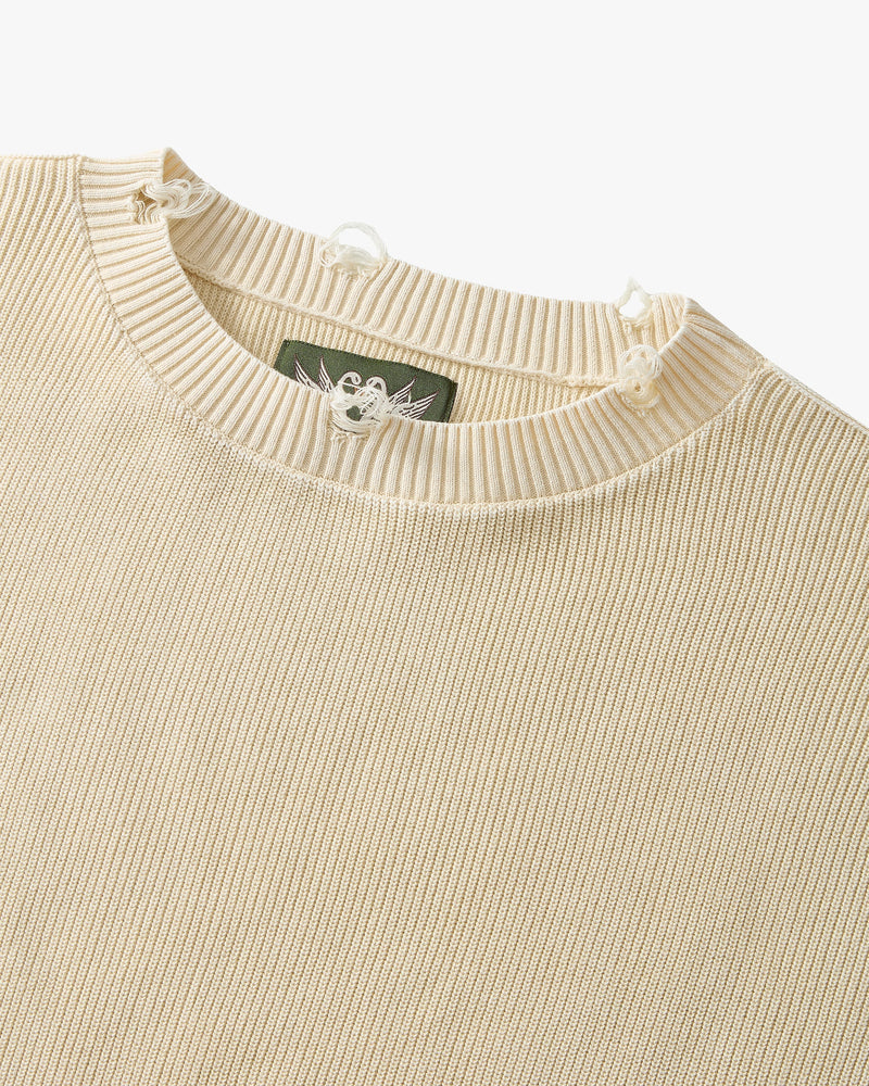 PERFECT CROP KNIT OFF-WHITE