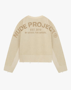 PERFECT CROP KNIT OFF-WHITE