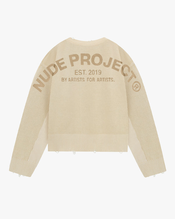 PERFECT CROP KNIT OFF-WHITE