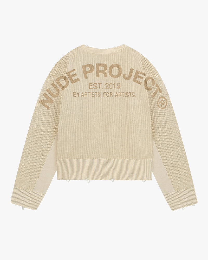 PERFECT CROP KNIT OFF-WHITE