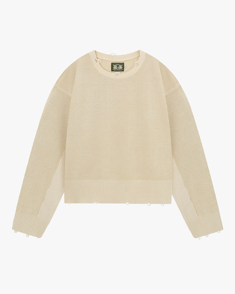PERFECT CROP KNIT OFF-WHITE
