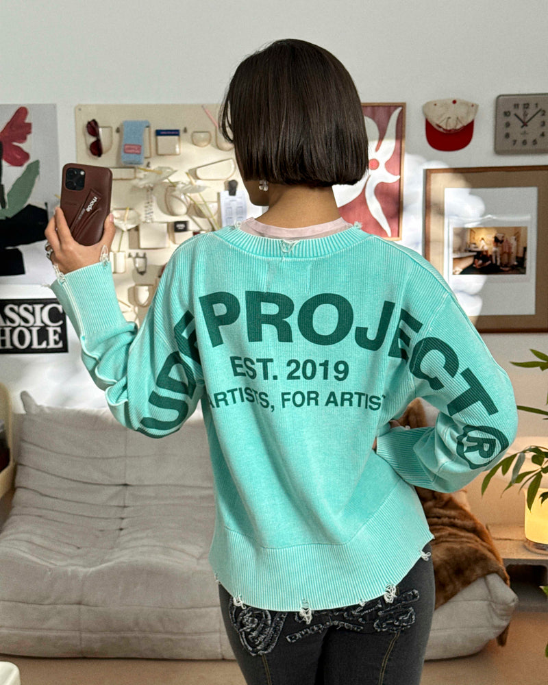 PERFECT CROP KNIT MINT