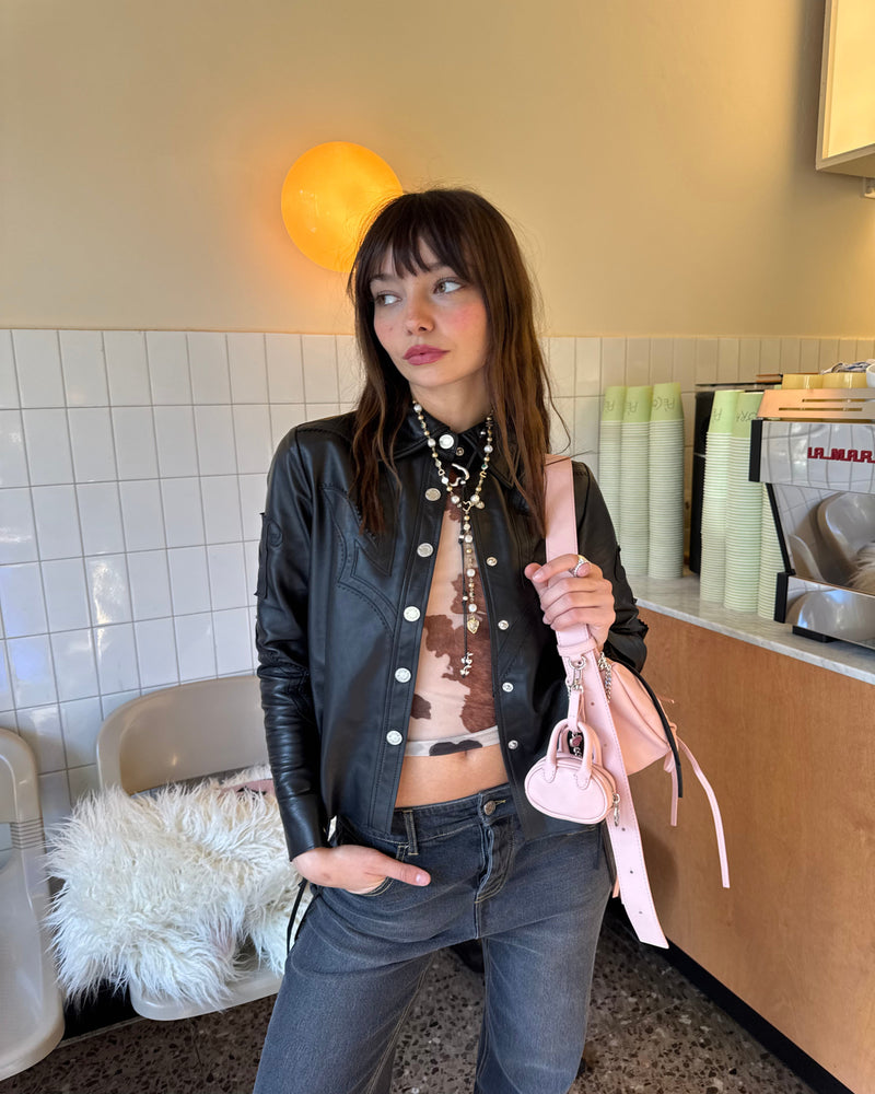 SOPHISTICATED COWGIRL LEATHER SHIRT