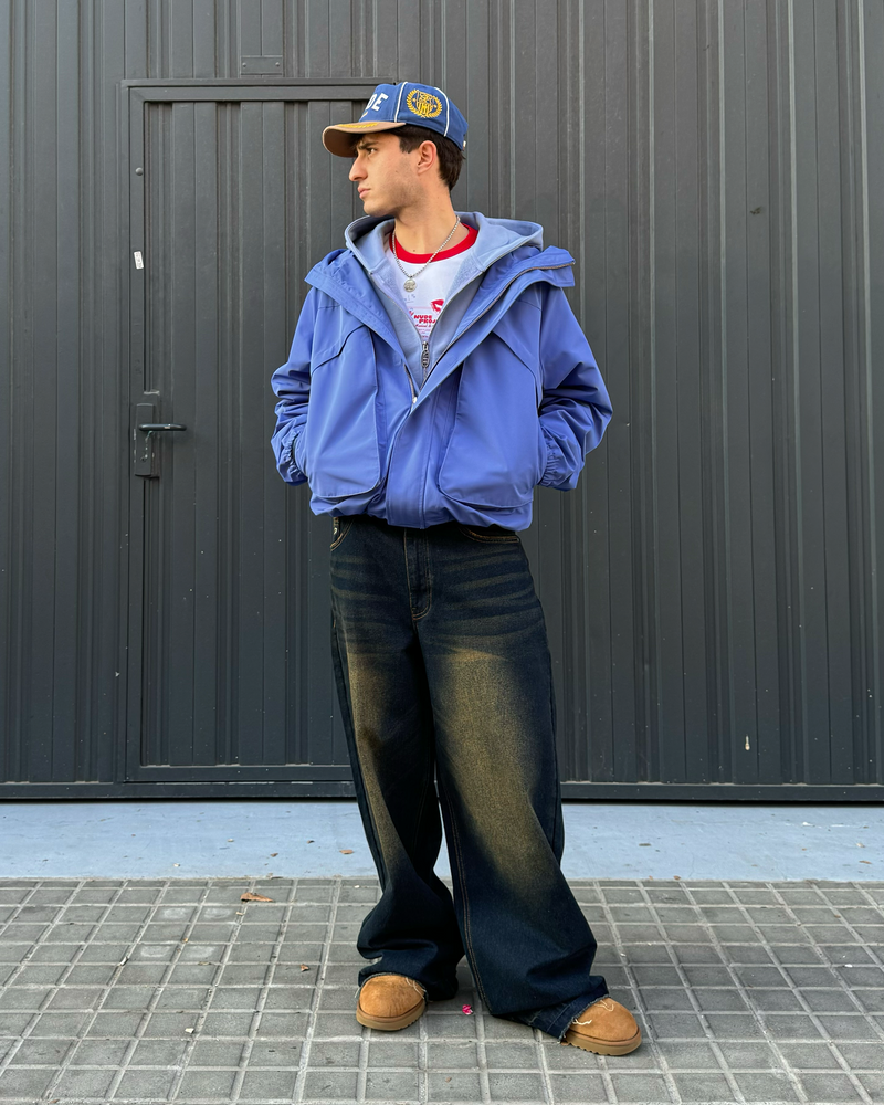 MILESTONES WINDBREAKER JACKET BLUE