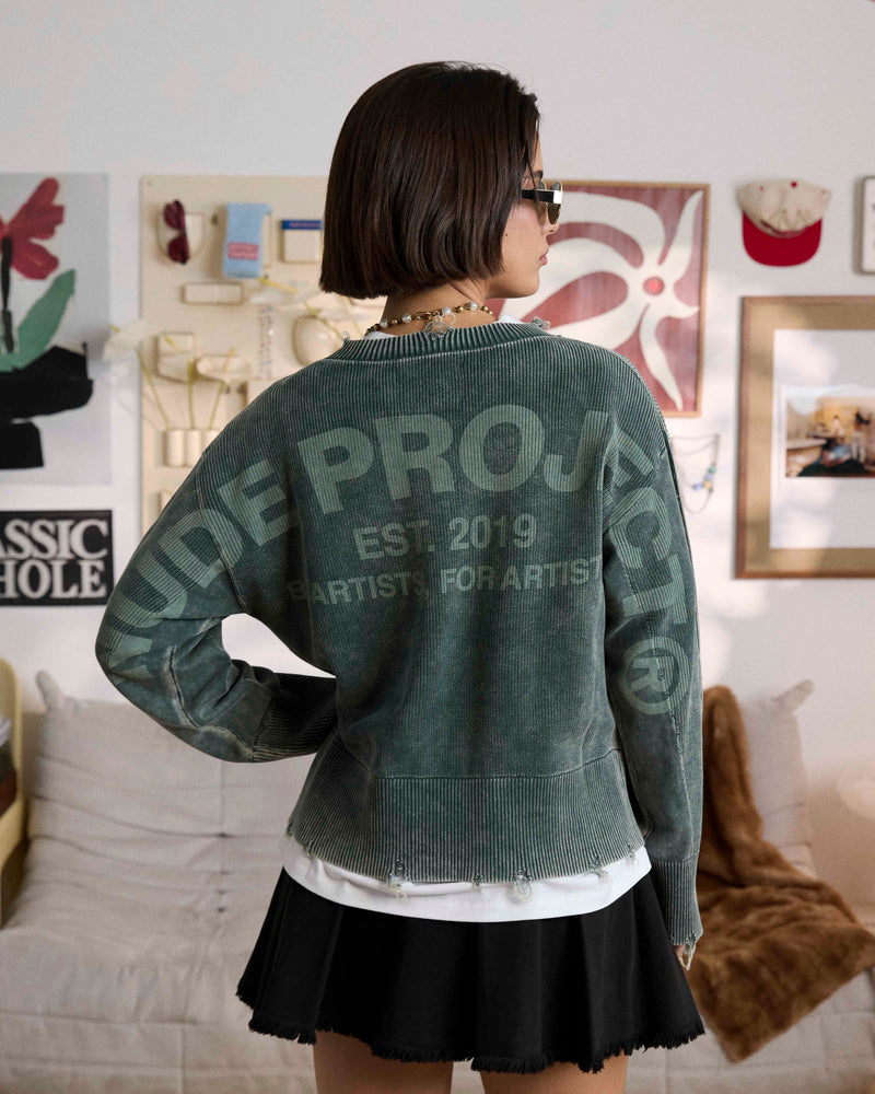 PERFECT CROP KNIT GREEN