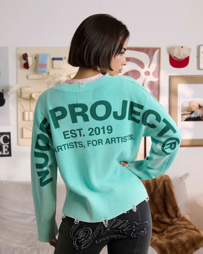 PERFECT CROP KNIT MINT
