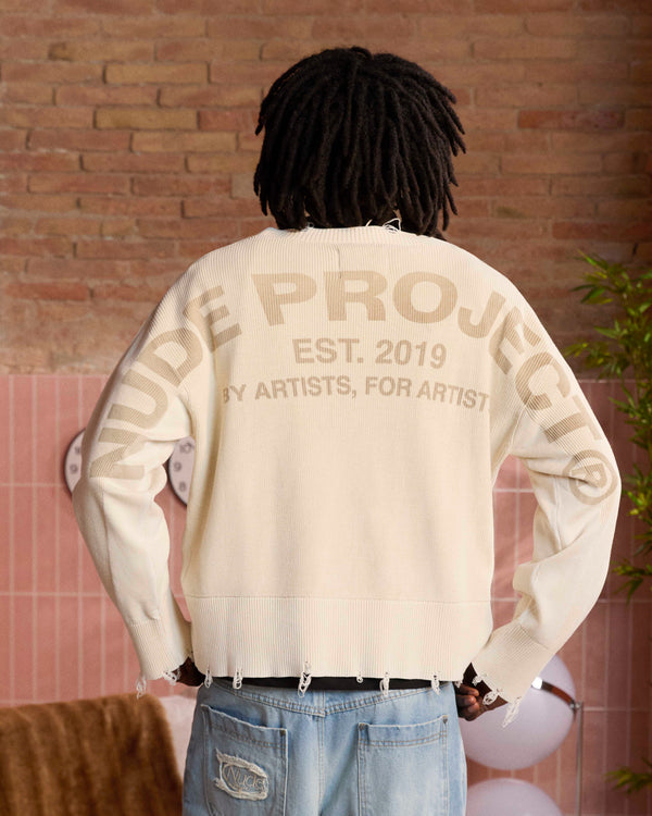 PERFECT CROP KNIT OFF-WHITE