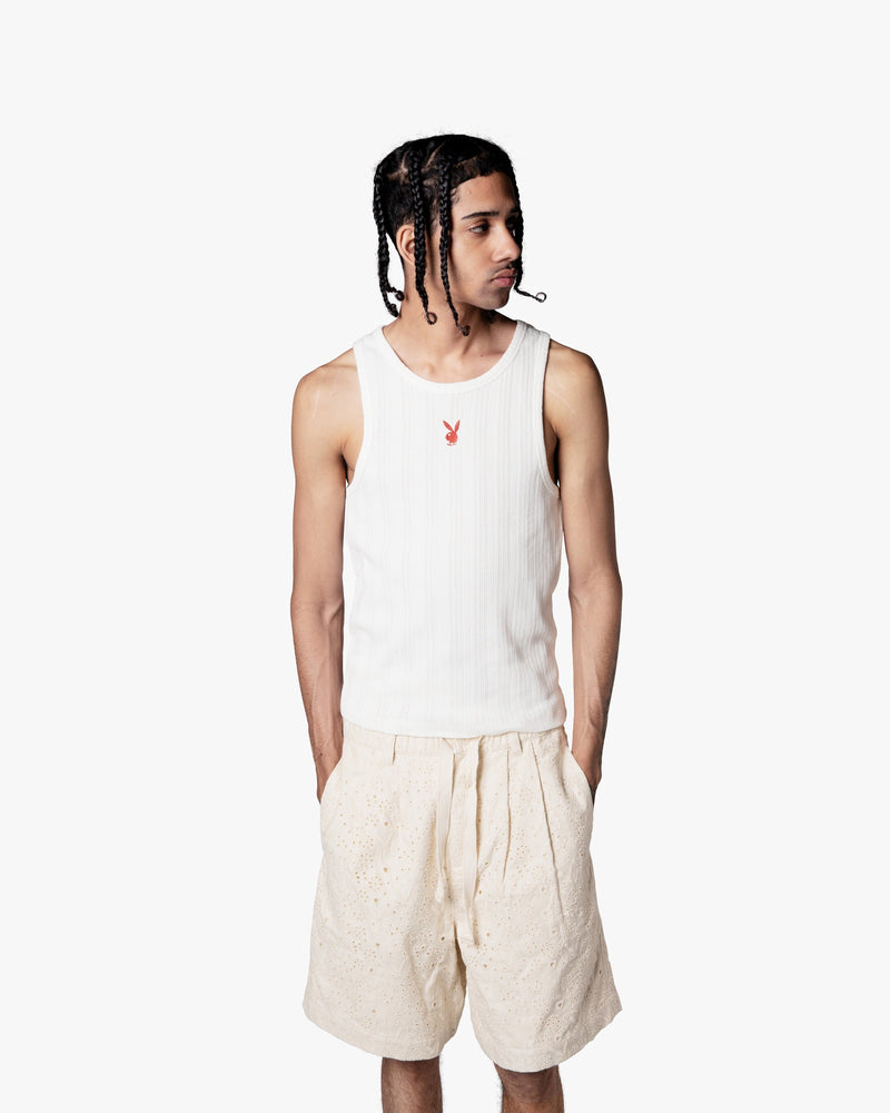 CUT&SEW PLAYBOY TANK TOP OFF-WHITE