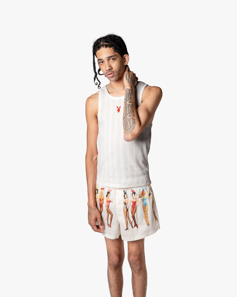 CUT&SEW PLAYBOY TANK TOP OFF-WHITE