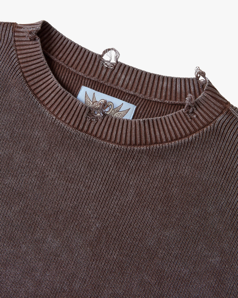 PERFECT CROP KNIT BROWN