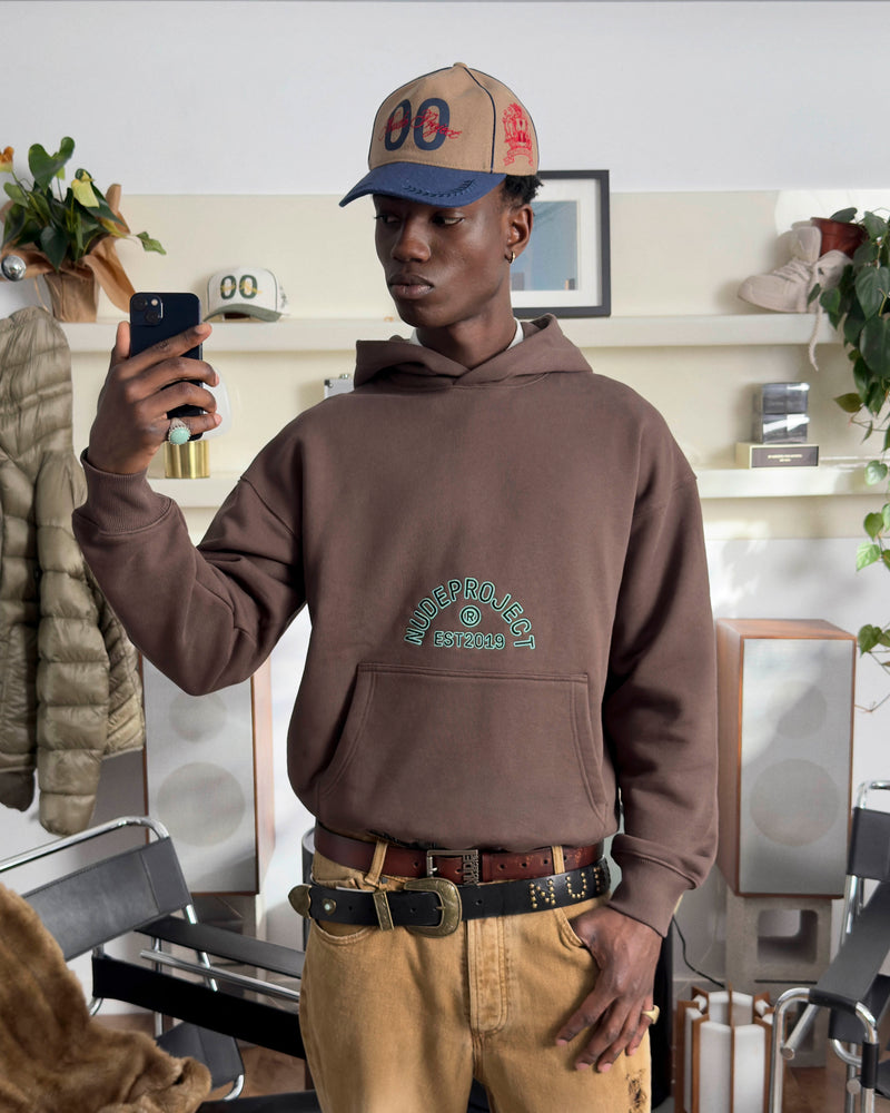 SWANS HOODIE BROWN